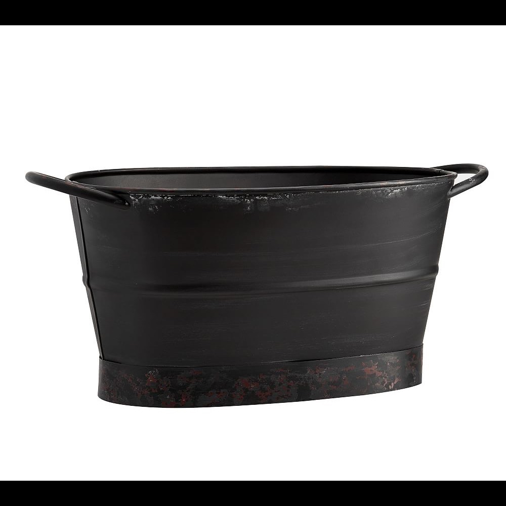 Pottery Barn Blackened Galvanized Wide Vase